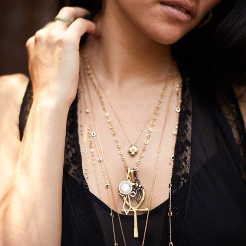 in yellow gold<br>and as black and black (small version)<br>shop the look > moon lighting <span class='visuallyhidden'>Call, text 323-404-2959 for shopping help.</span>